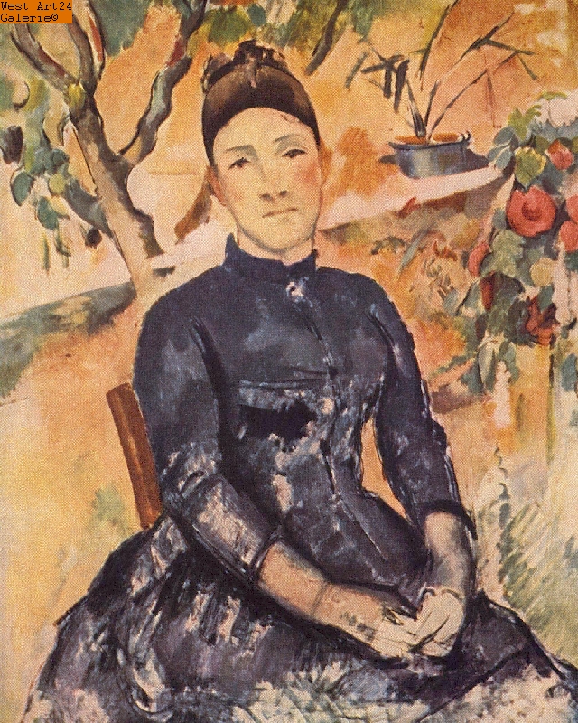 Frau Cézanne im Gewächshaus nach Cézanne Gemäldeimitation